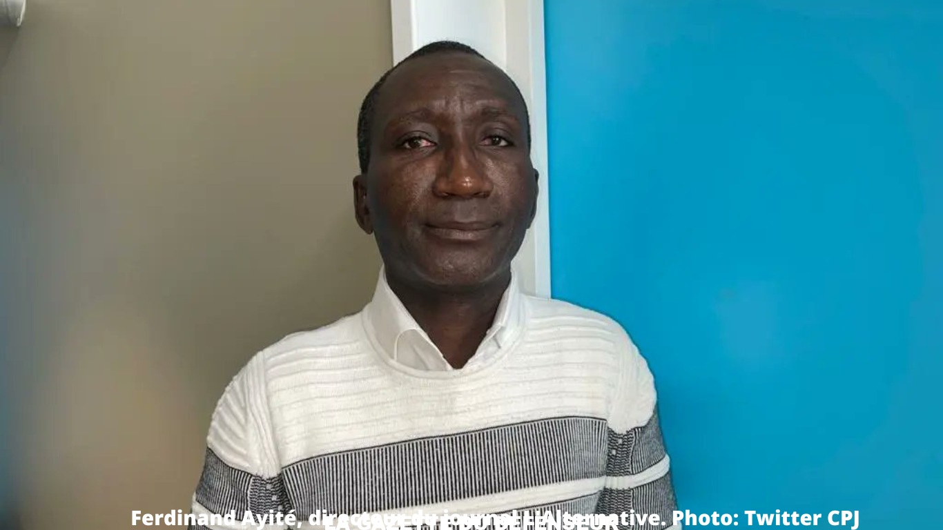 Ferdinand Ayité, directeur du journal L'Alternative. Photo Twitter CPJ