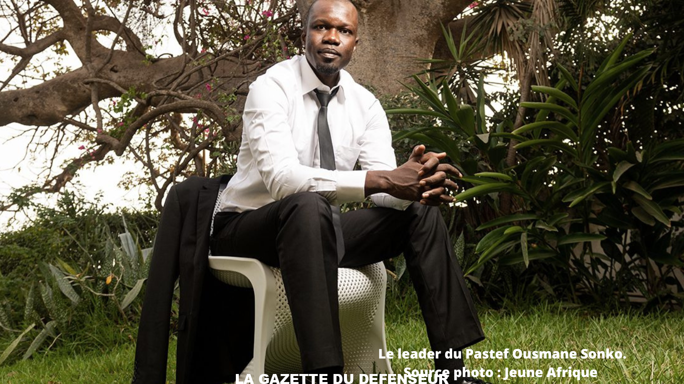 Le leader du Pastef Ousmane Sonko. Source photo Jeune Afrique